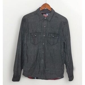 Levis Gray Snap Front Shirt Men's M Aztec Flannel Lined Shacket
